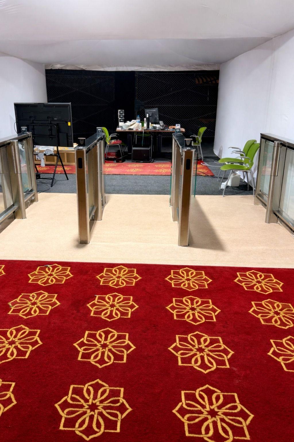 Turnstile access control installation