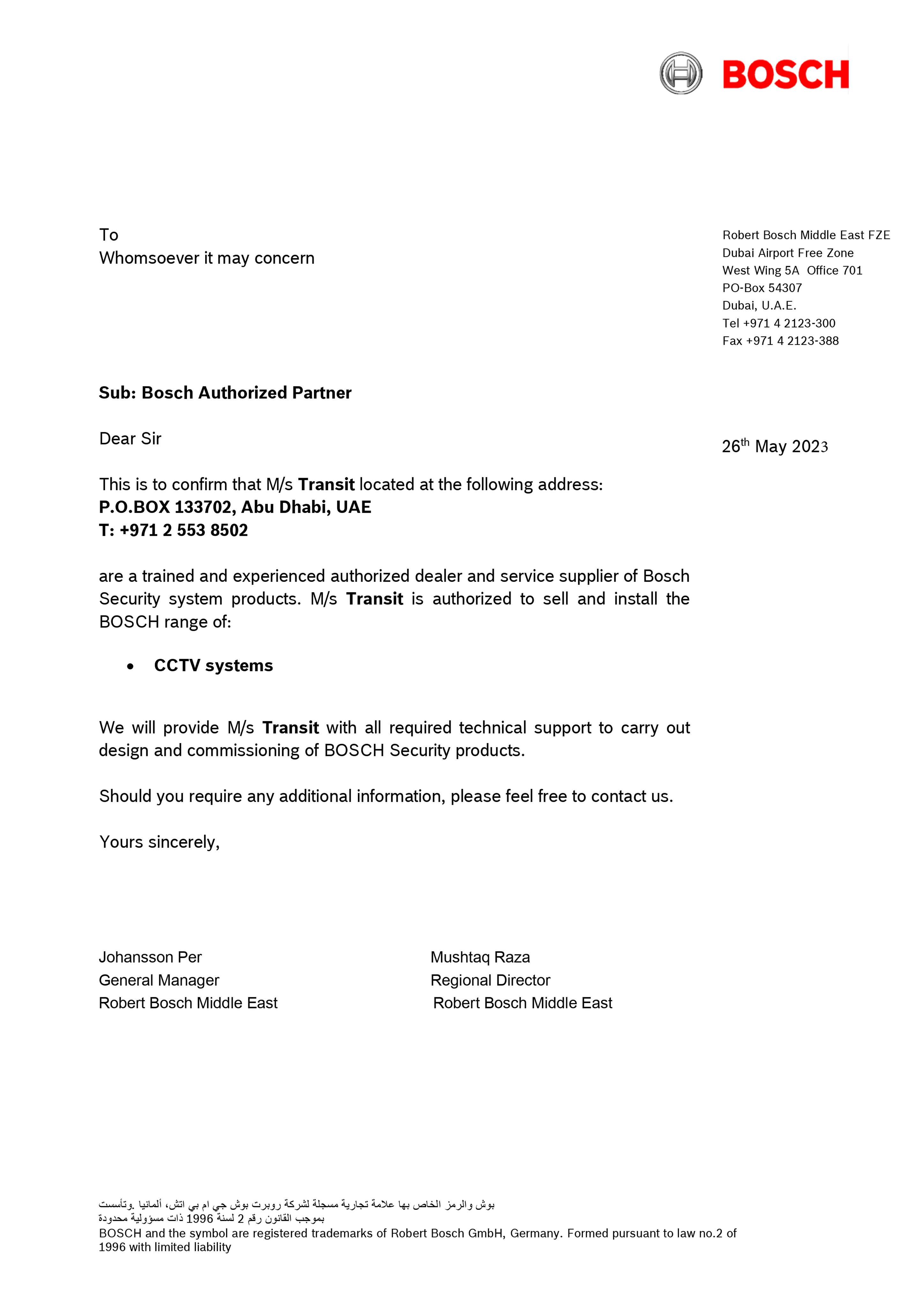 Bosch Authorized Partner